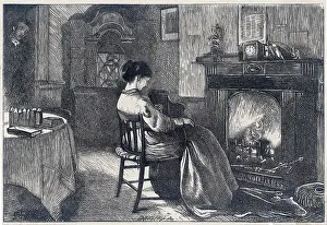 Toes: WOMAN SITS BY FIRE 1867