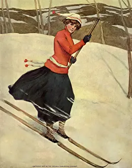 Downhill: Woman Skiing