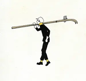 Joyce Dennys: WOMAN WITH SKIS 1926