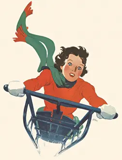 Sledding: Woman Sledding