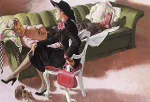Leisurely: Woman and Sleeping Man