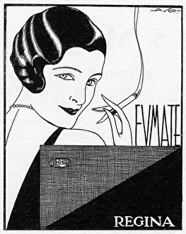 Smokers: Woman smoking cigarette