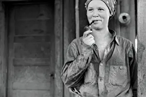 Ozark: Woman - smoking - pipe - farmer