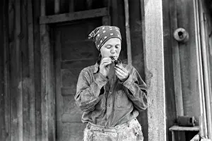 Ozark: Woman - smoking - pipe - farmer