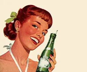 Soda: Woman with Soda Bottle