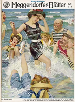 Buckle: Woman splashed 1909