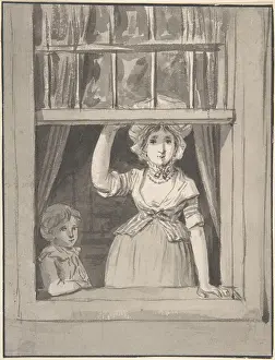 Anthonie: A Woman Standing at an Open Sash Window, a Small