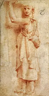 1517: Woman standing, by Raphael