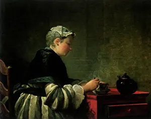 Poured: Woman Stirring Tea, by Chardin