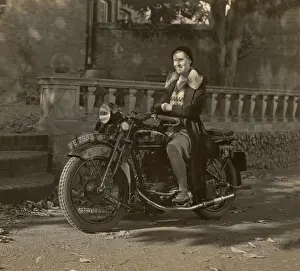 Sunbeam: Woman on Super Sunbeam motorcycle
