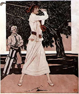 Teeing: Woman Teeing Off