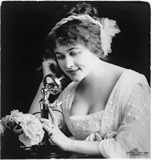 Landline: woman, telephone, communications