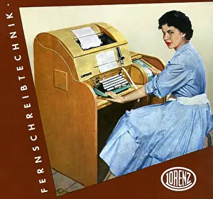 Forerunner: Woman at telex machine