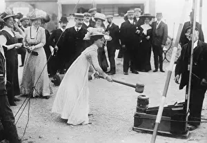 Excursion: Woman at the Test your strength!, 1910