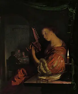 Mieris: Woman Tuning a Theorbo