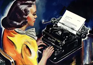 Typewriters: Woman at Typewriter