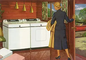 Stopping: Woman Views Appliances