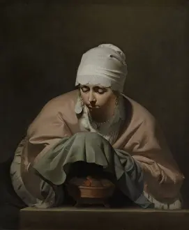 Coals: Woman Warming her Hands over a Brazier