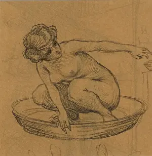 Squat: Woman washing