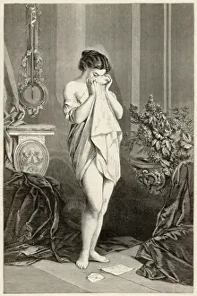 Cries: A woman weeps