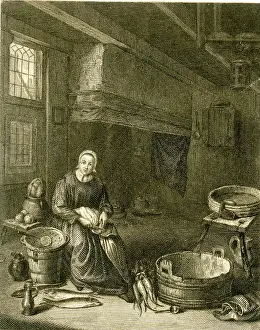 Chopping: Woman at work in a Flemish kitchen