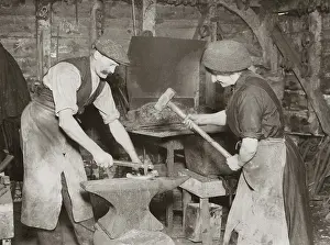 Horseshoe: Woman working as a blacksmith, 1926