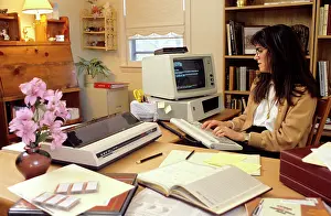 Freelance: Woman Working On Early Ibm Pc