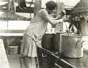Spigot: Woman working in soup kitchen
