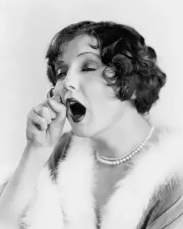 Exhausting: Woman yawning
