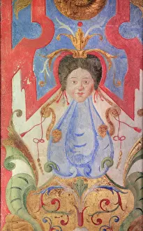 Ninon: Detail of woman's head on a decorative motif from