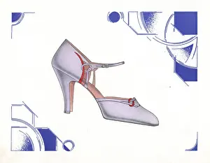 Camy: Woman's high-heel strap shoe design in purple