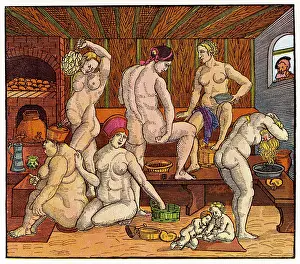 Beham: WOMEN BATHING/BEHAM 1525