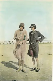 Bognor: Two women on the beach at Bognor Regis