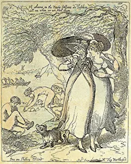 Nudeness: women, at the beach, walk on the bank of the
