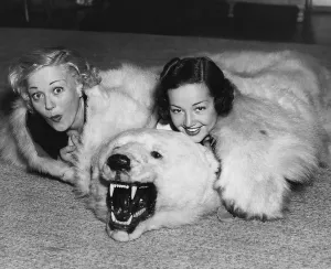 Expressive: Women with bear rug