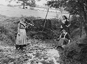Riverbed: Women by a brook, 1890s