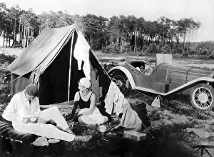 Pitched: Two women camping, 1930