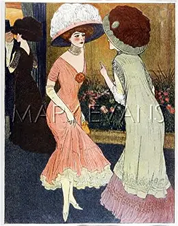 Engrossing: Two women chatting 1909