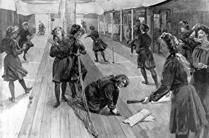 Flooring: Women Cricketers using Indoor Nets, St. Bride's Institute