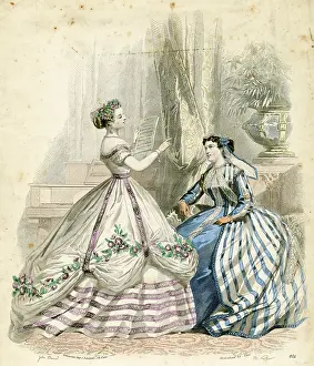 Crinoline: Two women in crinoline dresses