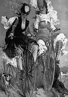 Socks: Women cyclists, 19th century