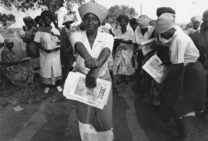 Matlala: Women dance after participating in a simulated election