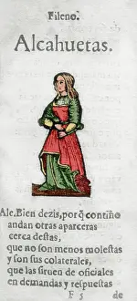 1490: Women dialog by Cristobal de Castillejo (ca.1490-1550). Engr
