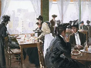Bacher: Women dining in skyscraper restaurant in ?