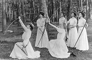 Arrows: Women doing archery, around 1910
