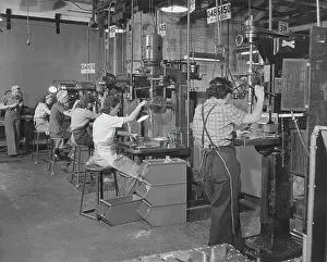 Accuracy: Women drill press operators working in a west