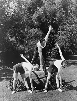 Coordinate: Women exercising and keeping fit