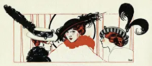 Aigrette: Women with feathered hats 1913