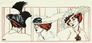 Aigrette: Women with feathered hats 1913