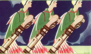 Golfers: Women Golfers in Rain